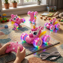 Carro Controle Remoto Unicórnio Rosa LED 360° – Giratório 4WD