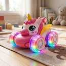 Carro Controle Remoto Unicórnio Rosa LED 360° – Giratório 4WD