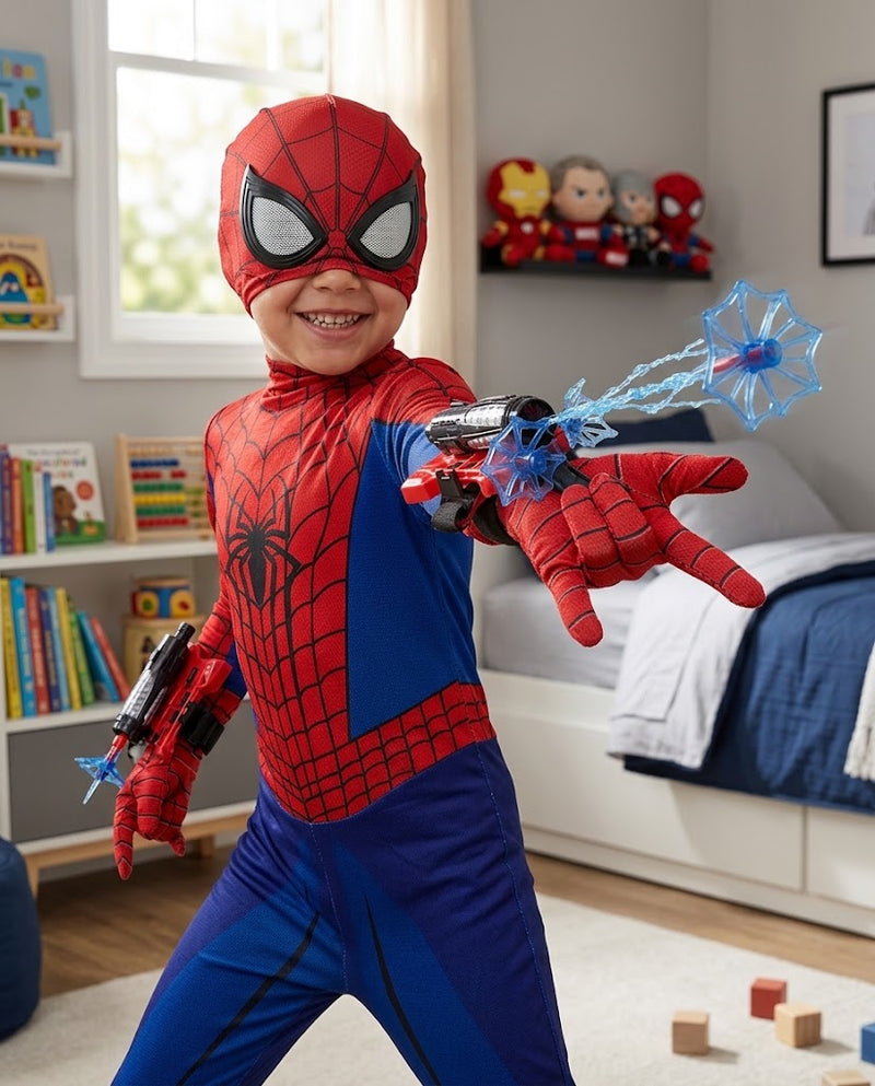 Fantasia Aranha Hero Infantil – Kit Completo com Máscara e 2 Luvas