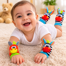 Kit Sozzy de Meias e Pulseiras com Chocalhos para Bebês