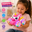 Carro Controle Remoto Unicórnio Rosa LED 360° – Giratório 4WD