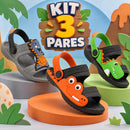 Kit 3 Papetes Infantis Dinossauro Masculinas