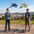 Avião Drone de Combate RC 2.4GHz com 4 Motores, Luz LED, Controle Remoto e Bateria Recarregável