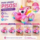 Carro Controle Remoto Unicórnio Rosa LED 360° – Giratório 4WD