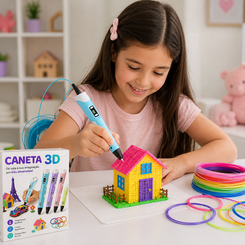 Caneta 3D Infantil com 2 Ajustes de Velocidade e Temperatura