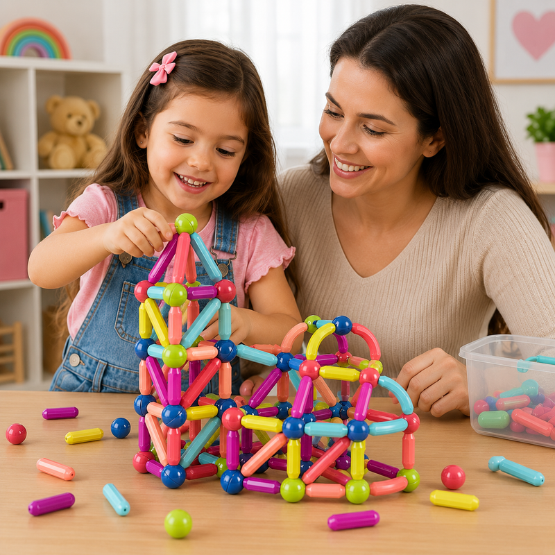 Blocos Magnéticos com 50+ Possibilidades de Construção