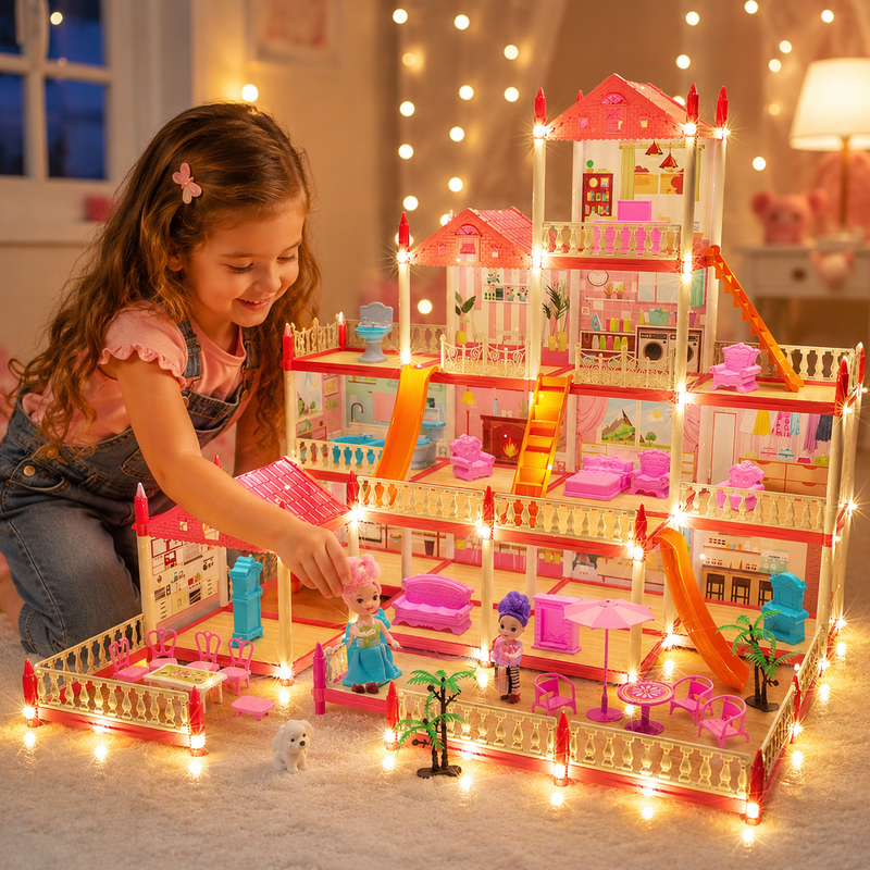 Casinha de Boneca Villa Luxury com Luzes Decorativas 2 Metros