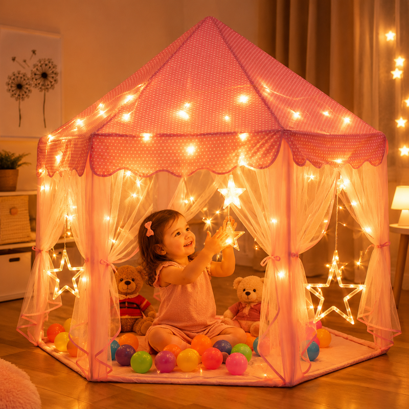 Barraca Castelo Infantil com 3 Metros de Luzes LED