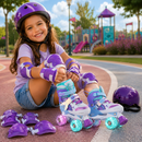 Patins Infantil LED Ajustável em 3 Tamanhos com 4 Rodas