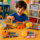 Xilofone Infantil Educativo com 8 Notas Musicais Coloridas
