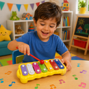 Xilofone Infantil Educativo com 8 Notas Musicais Coloridas