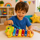 Xilofone Infantil Educativo com 8 Notas Musicais Coloridas