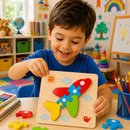 Quebra-Cabeça Tangram de Madeira 3D com Diversas Formas Educativas