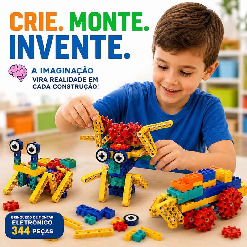 Brinquedo de Montar Eletrônico 344 Peças