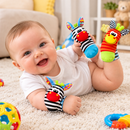 Kit Sozzy de Meias e Pulseiras com Chocalhos para Bebês