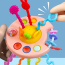 Brinquedo De Dentição De Bebê-Corda Sensorial Montessori Silicone Mastigável Desenvolvimento Recém-Nascidos Natal
