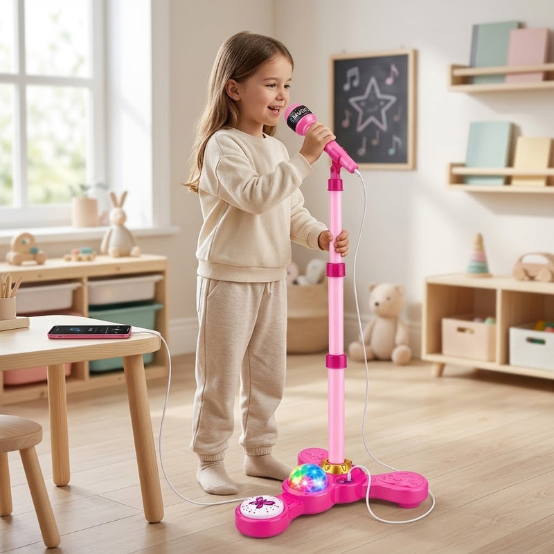 Microfone Infantil com Pedestal Karookê/ MP3